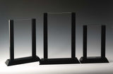 Broadway Panel Crystal Award, customizable with texts and logos black panel crystal award for corporate events
