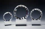 gem shaped crystal award with clear base customizable with texts and logos, great for corporate events and award ceremonies, employee appreciation, top sales awards