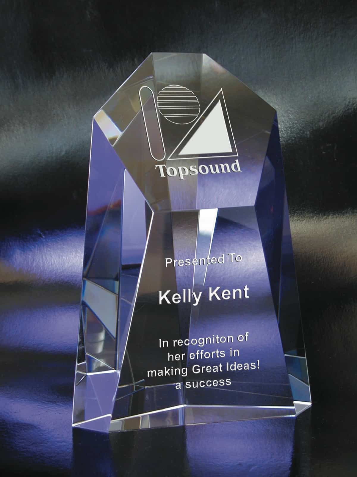 Perfect corporate gift , add your own custom text and logo, crystal award , custom crystal award