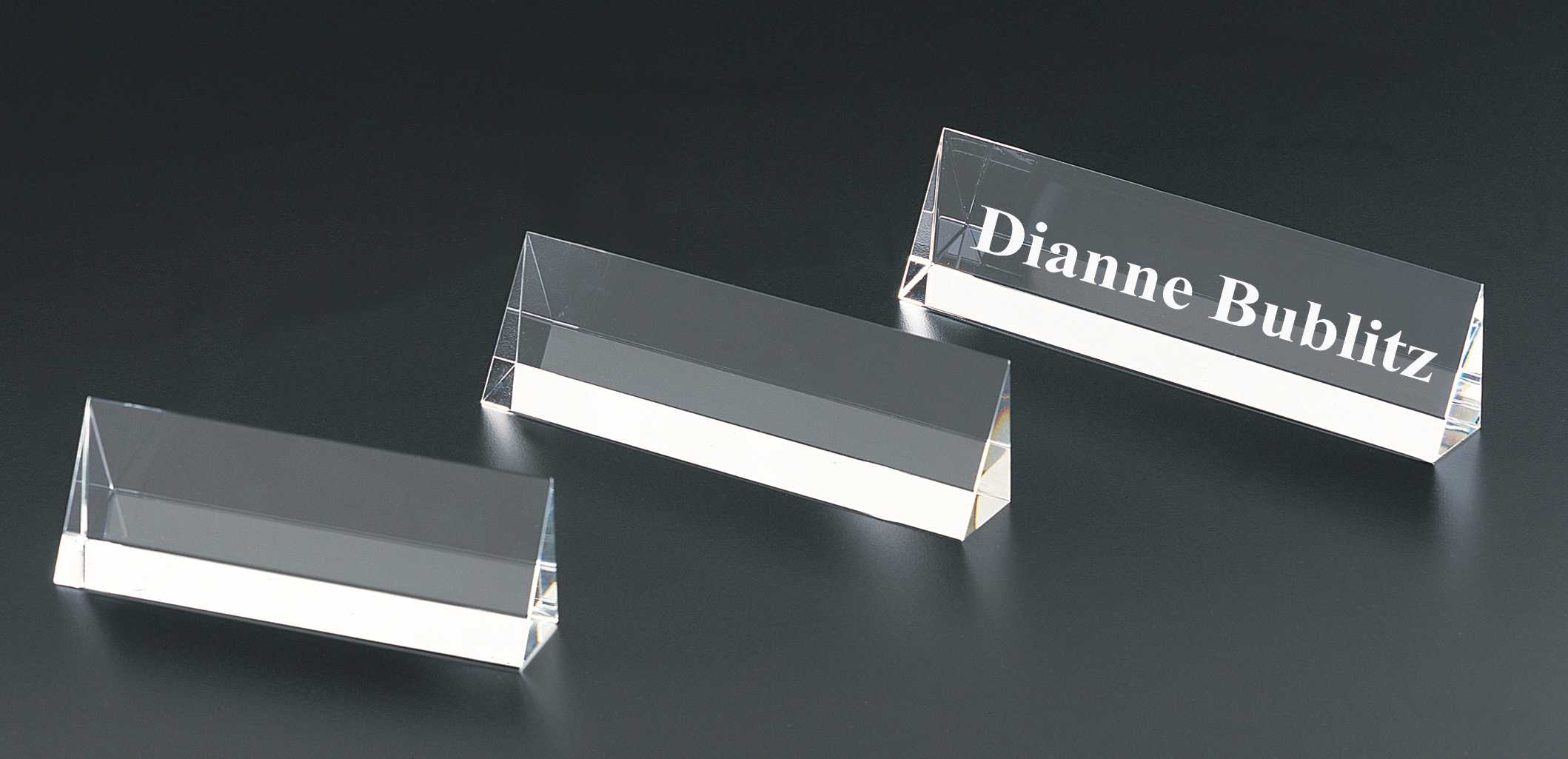 crystal name plate, great for executive gifts , customizable with texts and logos