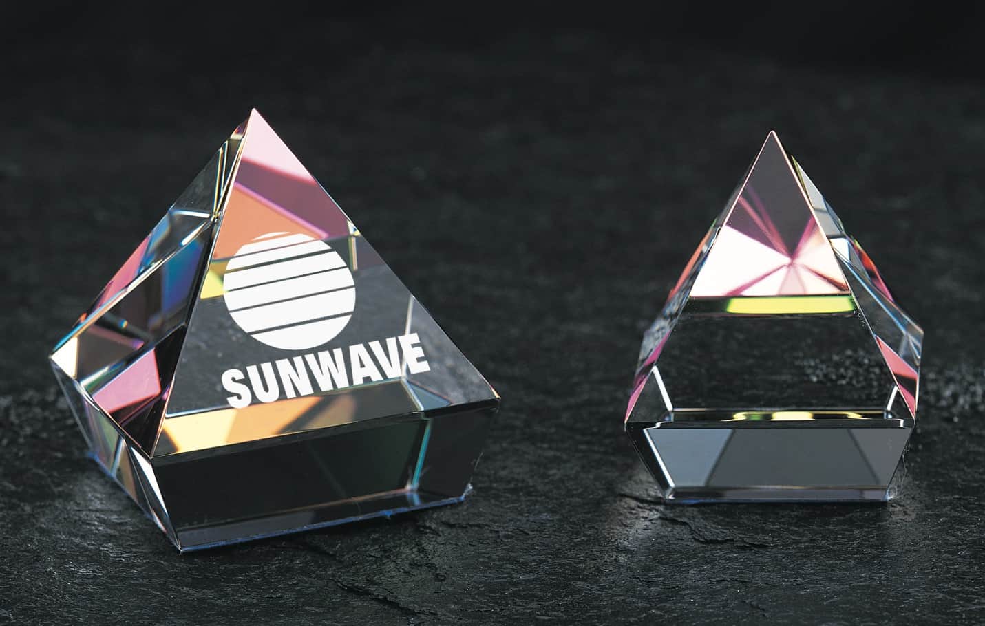 Crystal Award , Hexagon Crystal Award, Corporate Crystal Award, Rainbow Pyramid Award