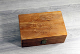 laser engraved wood essential oil storage box with 40 slots
