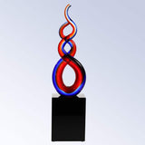 art glass, art glass crystal awards, custom crystal awards, custom awards, abstract awards, glass art, heart award, custom engraved award