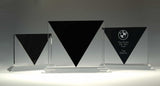 k series crystal panel award, black victory panel crystal great for sales awards customizable with texts and logos