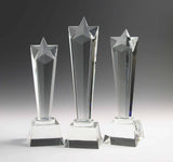 Brilliance Soaring Star Crystal Award customizable with texts and logos, perfect for award ceremonies for star employees