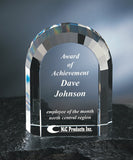 crystal arch award customizable with texts and logos, arch shaped crystal award