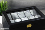 Marcellus custom name engraved watch box holds 20 watches 