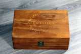 engraved wood essential oil storage box